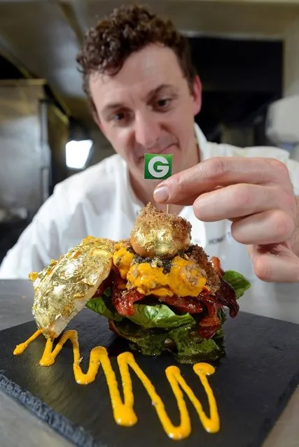 A restaurant in Chelsea is giving customers the ultimate post-pub treat – by selling a burger for £1,100. The world's most expensive burger, dubbed the “Glamburger”, is stuffed with a burger patty made from 220 grams of Kobe Wagyu beef minced with 60 grams of New Zealand venison and seasoned with smoked Himalayan salt. (Photo by Groupon)