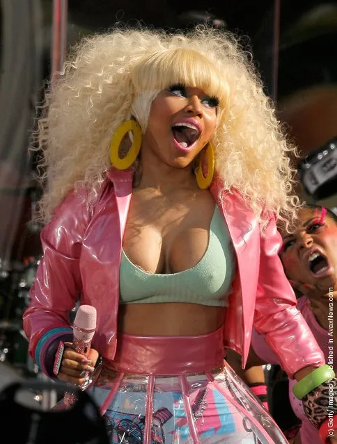 Singer-rapper Nicki Minaj performs on ABC's Good Morning America at Rumsey Playfield, Central Park