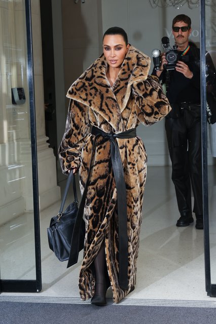 American media personality and socialite Kim Kardashian is seen leaving a Margiela exhibition on March 03, 2024 in Paris, France. (Photo by Pierre Suu/GC Images)