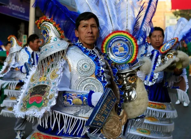 Morenada dancers are pictured during the “Senor del Gran Poder” (Lord of Great Power) parade in La Paz, May 21, 2016. (Photo by David Mercado/Reuters)