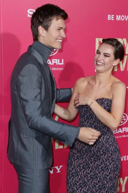 Actor Ansel Elgort and actress Lily James attend the premiere of “Baby Driver” at Ace Hotel on June 14, 2017 in Los Angeles, California. (Photo by Matt Baron/Rex Features/Shutterstock)