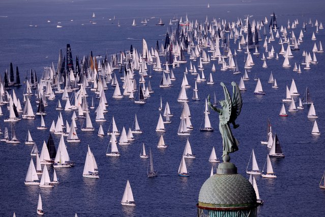 General view during the Barcolana Sailing Regatta, the largest sailing regatta in the world, in the Gulf of Trieste, Italy on October 13, 2024. (Photo by Claudia Greco/Reuters)