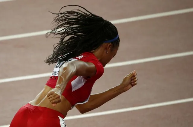 Allyson Felix of U.S. at the start of the women's 400 metres semi-final during the 15th IAAF World Championships at the National Stadium in Beijing, China August 25, 2015. (Photo by David Gray/Reuters)