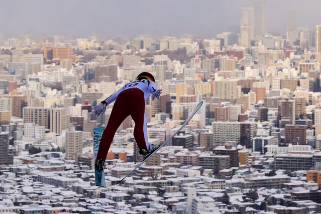 Julia Muehlbacher of Austria in action during the official training of the FIS Ski Jumping Women's Sapporo Large Hill at Okurayama Jump Stadium at on January 17, 2025 in Sapporo, Hokkaido, Japan. (Photo by Atsushi Tomura/Getty Images)