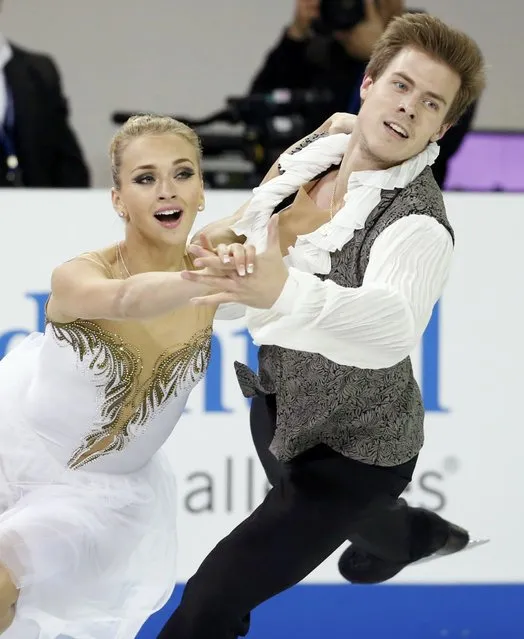 Victoria Sinitsina and Nikita Katsalapov of Russia perform during the ice dance short program at the Skate America figure skating competition in Milwaukee, Wisconsin October 23, 2015. (Photo by Lucy Nicholson/Reuters)