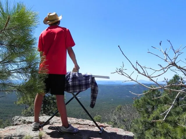 Extreme Ironing. (Photo by Kevin Krupitzer/Caters News)