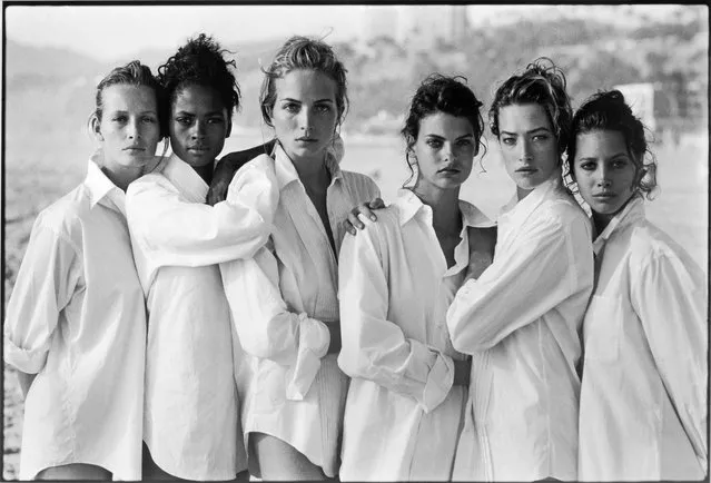 Estelle Lefébure, Karen Alexander, Rachel Williams, Linda Evangelista, Tatjana Patitz, Christy Turlington. Vogue US, California, 1988, by Peter Lindbergh. (Photo by Peter Lindbergh/Beetles+Huxley & Osborne Samuel)