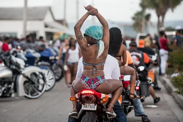 Motorcyclists ride down Atlantic Street during Black Bike Week on May 27, 2018 in Atlantic Beach, South Carolina. Also known as Atlantic Beach Bikefest and Black Bikers Week, the annual Memorial Day weekend event has been held since 1980. (Photo by Sean Rayford/The Sun)