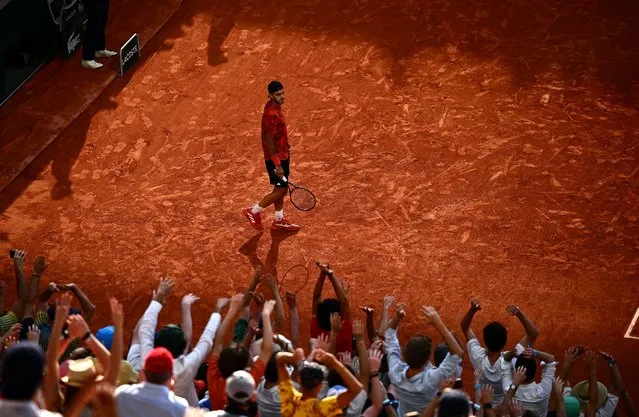 Francisco Cerundolo of Argentina looks on during his match against Holger Rune of Denmark during the Men's Singles Fourth Round match on Day Nine of the 2023 French Open at Roland Garros on June 05, 2023 in Paris, France. (Photo by Clive Mason/Getty Images)