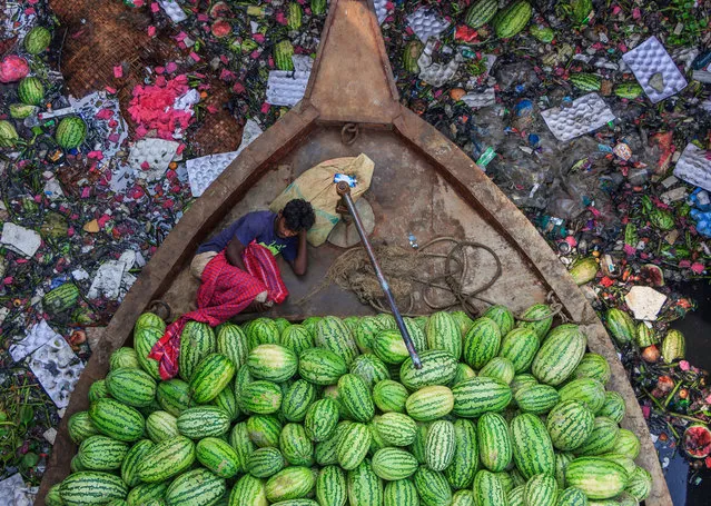 Floating Life on River Under Pollution by Tapan Karmaker, this year’s highly commended environmental photographer of the year. A watermelon seller rests on his boat, which drifts on the heavily polluted Burigongga river in Dhaka, Bangladesh. (Photo by Tapan Karmaker/2018 Ciwem environmental photographer of the year 2018)