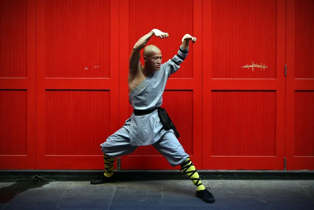 A Shaolin monk poses for a photograph in Chinatown on February 23, 2015 in London, England. (Photo by Carl Court/Getty Images)
