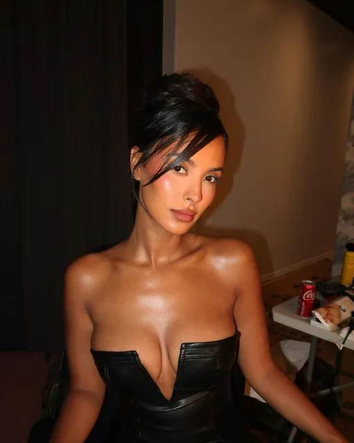 British television presenter Maya Jama looked amazing in a leather ensemble. The presenter shared the snaps on Instagram in the last decade of January 2024. (Photo by Instagram)