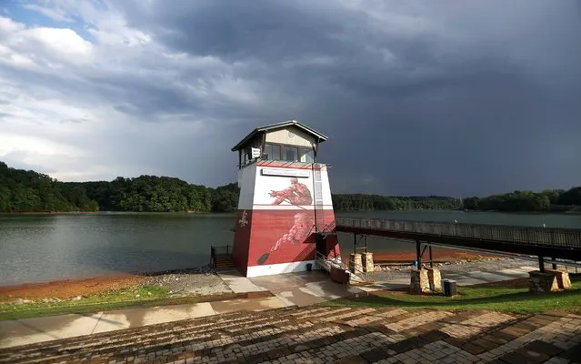 The tower at Lake Lanier Olympic Park, home of the 1996 Summer Olympic Games rowing events, stands after being renovated in Gainesville, Georgia, July 19, 2016. This man-made lake still has its rowing facilities, which have been used for major competitions over the last two decades. (Photo by David Goldman/AP Photo)