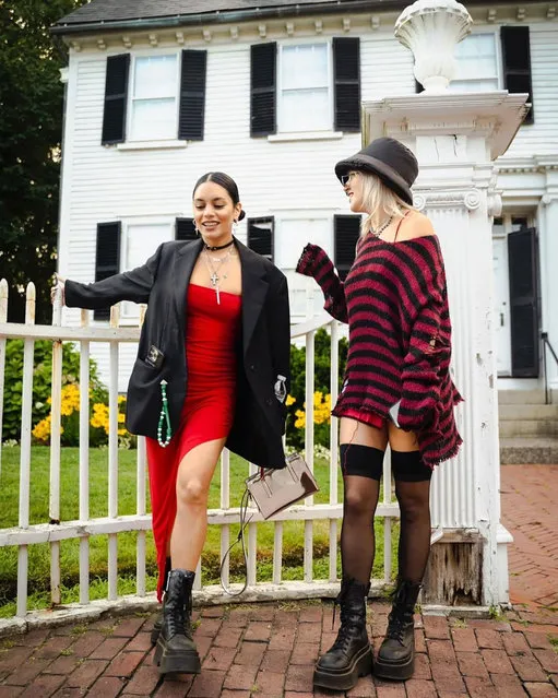 American actress and singer Vanessa Hudgens in the second decade of October 2022 calls on her witch friends to “fly”. (Photo by vanessahudgens/Instagram)