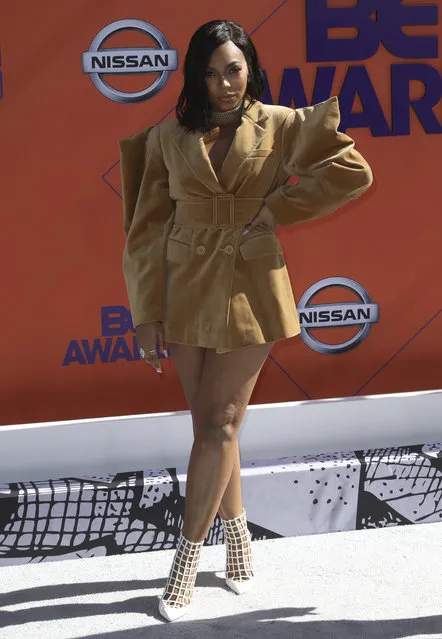 Ashanti arrives at the BET Awards at the Microsoft Theater on Sunday, June 24, 2018, in Los Angeles. (Photo by Willy Sanjuan/Invision/AP Photo)