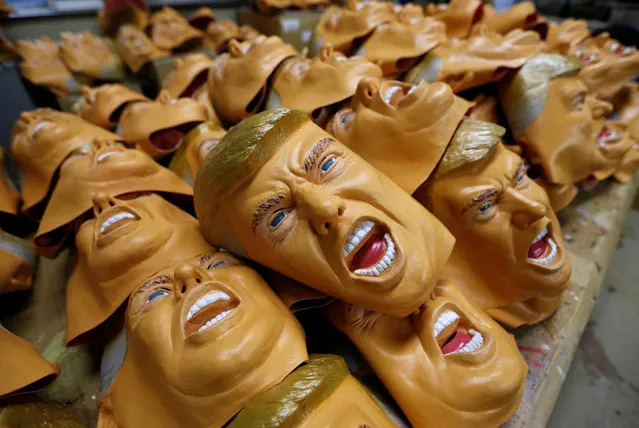 Rubber masks depicting U.S. President-elect Donald Trump are seen at the Ogawa Studios, a mask making company, in Saitama, Japan, November 21, 2016. (Photo by Toru Hanai/Reuters)