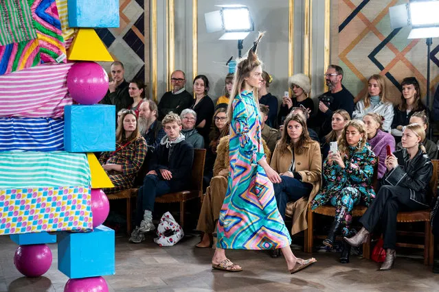 A model presents creations of Danish designer Emilie Helmstedt during Copenhagen Fashion Week in Copenhagen, Denmark January 30, 2019. (Photo by Martin Sylvest/Scanpix via Reuters)