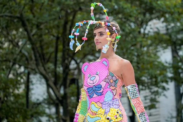 The Moschino collection is modeled during New York Fashion Week, Thursday, September 9, 2021. (Photo by Mary Altaffer/AP Photo)