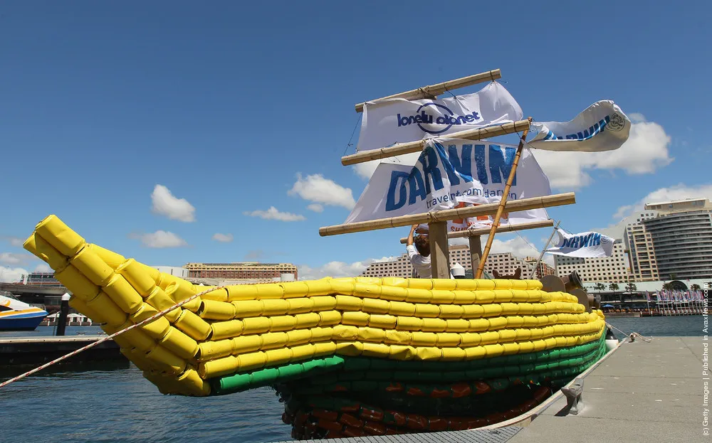 Darwin's Beer Can Boat Cruises Into Sydney Harbour