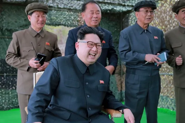 North Korean leader Kim Jong Un guides on the spot the underwater test-fire of strategic submarine ballistic missile in this undated photo released by North Korea's Korean Central News Agency (KCNA) in Pyongyang on April 24, 2016. (Photo by Reuters/KCNA)