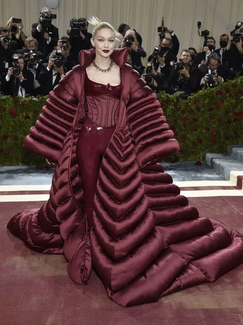 American model Gigi Hadid attends The Metropolitan Museum of Art's Costume Institute benefit gala celebrating the opening of the “In America: An Anthology of Fashion” exhibition on Monday, May 2, 2022, in New York. (Photo by Evan Agostini/Invision/AP Photo)