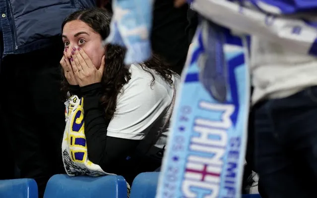 A Real Madrid fan at the Champions League semi final match against Manchester City, Santiago Bernabeu, Madrid, Spain on May 4, 2022. (Photo by Carl Recine/Action Images via Reuters)