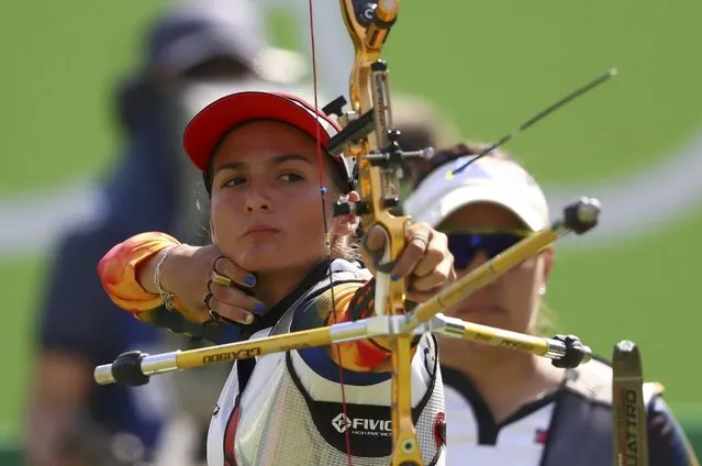 2016 Rio Olympics, Archery, Preliminary, Women's Team 1/8 Eliminations, Sambodromo, Rio de Janeiro, Brazil on August 7, 2016. Carolina Aguirre (COL) of Colombia competes. (Photo by Yves Herman/Reuters)