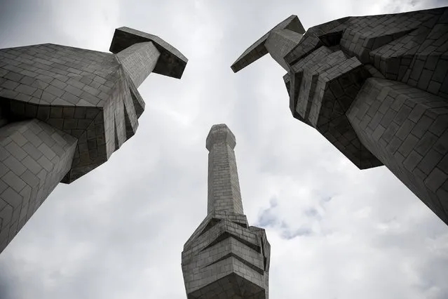 The Monument to the Foundation of the Workers' Party is photographed in Pyongyang, North Korea, October 11, 2015. (Photo by Damir Sagolj/Reuters)