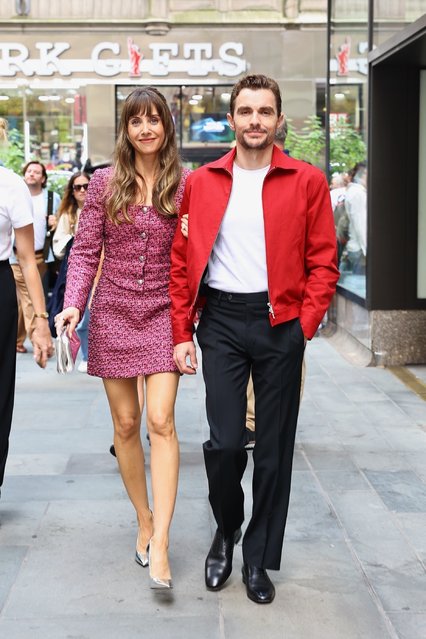 Hollywood couple Alison Brie and Dave Franco greet the media outside the NBC Building in NY while promoting the movie “Together” on July 30, 2025. (Photo by BlayzenPhotos/Backgrid USA)