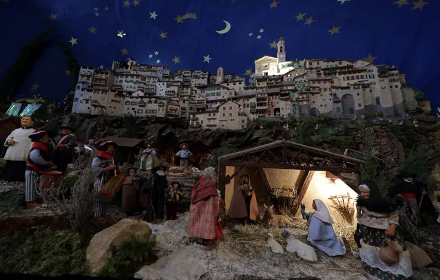 A Nativity scene is seen in Saint Pierre chapel in  the medieval mountain village of Luceram as part of Christmas holiday season, France, December 15, 2016. (Photo by Eric Gaillard/Reuters)