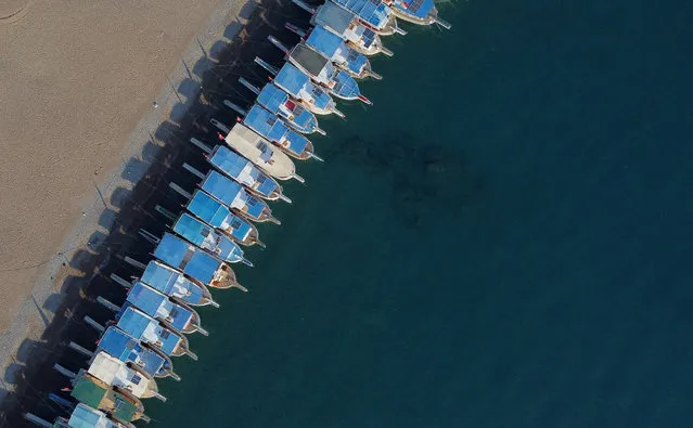 Tour boats are seen in Adrasan, a popular tourist destination on Turkey's Mediterranean coast, in Antalya province, Turkey on September 17, 2023. (Photo by Murad Sezer/Reuters)
