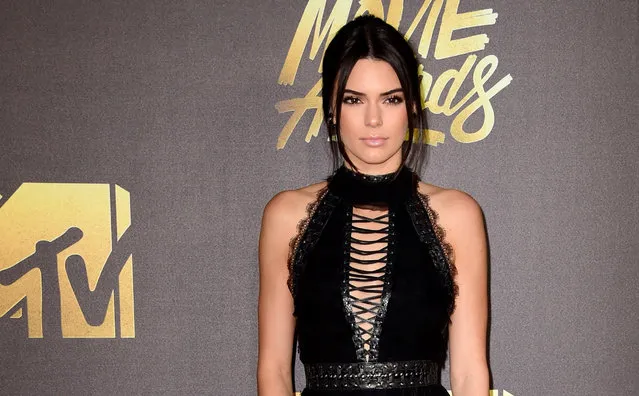 Model Kendall Jenner attends the 2016 MTV Movie Awards at Warner Bros. Studios on April 9, 2016 in Burbank, California.  MTV Movie Awards airs April 10, 2016 at 8pm ET/PT. (Photo by Frazer Harrison/Getty Images)