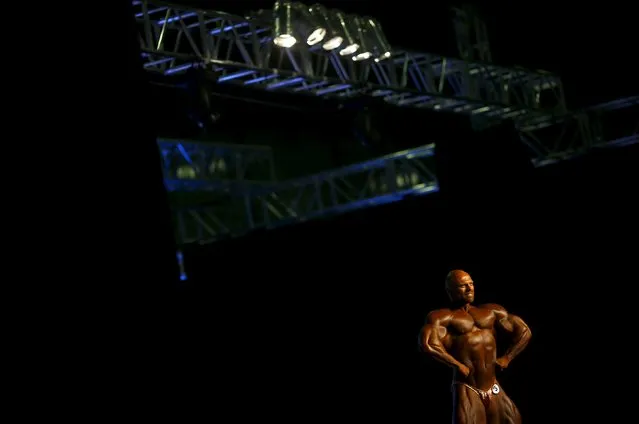 South African bodybuilder Marius Dohne poses during the Arnold Classic Brazil 2015 in Rio de Janeiro, May 30, 2015. REUTERS/Ricardo Moraes