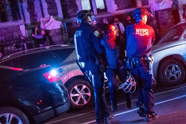 Police arrest protesters during pro-Palestinian demonstrations at The City College Of New York (CUNY) as the NYPD cracks down on protest camps at both Columbia University and CCNY on April 30, 2024 in New York City. (Photo by Spencer Platt/Getty Images)