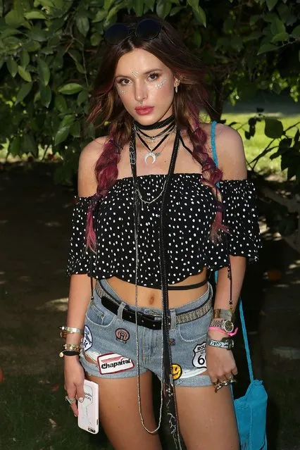 Actress Bella Thorne arrives at REVOLVE Desert House on April 16, 2016 in Thermal, California. (Photo by Ari Perilstein/Getty Images for A-OK Collective, LLC.)