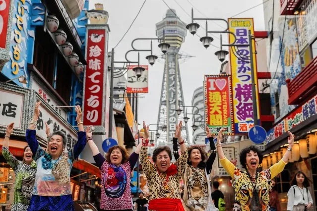 Japanese grannies perform hip-hop and dance to welcome G20 leaders summit in Osaka, Japan, June 26, 2019. (Photo by Jorge Silva/Reuters)