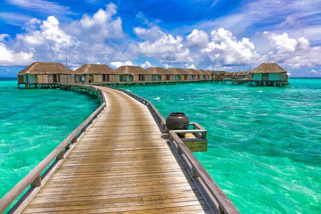 Velassaru Resort in Maldives. A little island resort in the South Male Atoll with exotic beaches, over water villas, clear and turquoise water. (Photo by Nicolas Economou/NurPhoto via Getty Images)