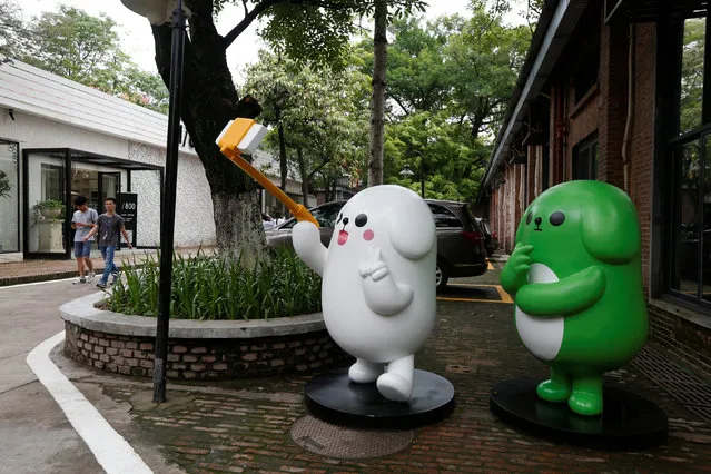 WeChat mascots are displayed inside TIT Creativity Industry Zone where Tencent office is located in Guangzhou, China May 9, 2017. Picture taken May 9, 2017. (Photo by Bobby Yip/Reuters)