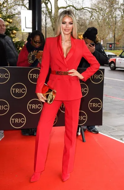 Chloe Sims arrives at the Television and Radio Industries Club Christmas Lunch in Grosvenor House Hotel, London, England on December 10, 2019. (Photo by Jonathan Hordle/Rex Features/Shutterstock)