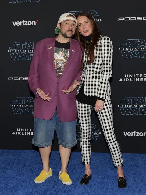 Kevin Smith and Jennifer Schwalbach Smith attend the Premiere of Disney's “Star Wars: The Rise Of Skywalker” on December 16, 2019 in Hollywood, California. (Photo by Rodin Eckenroth/WireImage)
