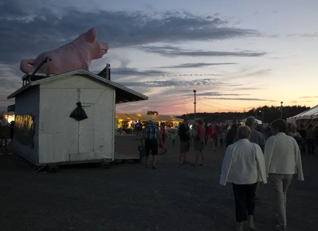 People wander around at the Festival du Cochon (Pig Festival) in Sainte-Perpetue, Quebec August 8, 2015. (Photo by Christinne Muschi/Reuters)