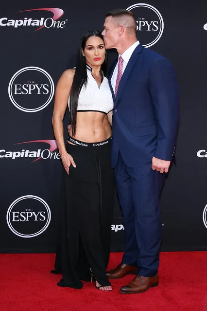(L-R) Nikki Bella and John Cena attend The 2017 ESPYS at Microsoft Theater on July 12, 2017 in Los Angeles, California. (Photo by Phillip Faraone/Patrick McMullan via Getty Images)