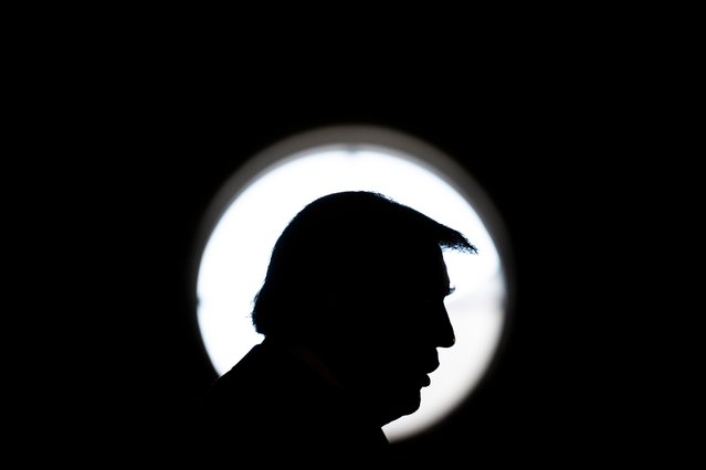 Former president Donald Trump speaks during a news conference at Mar-a-Lago in Palm Beach, Florida on October 29, 2024. (Photo by Jabin Botsford/The Washington Post)