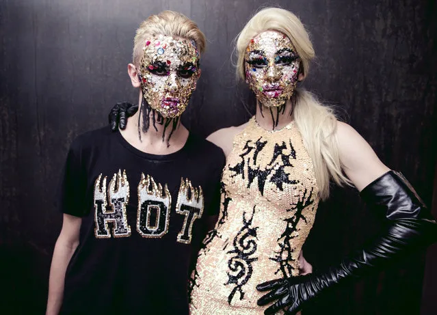 Jordan and Aquaria backstage at the VFiles show, Spring/Summer 2016 for New York fashion week on September 10, 2015 in New York City. Photo by BFA.com/REX Shutterstock)