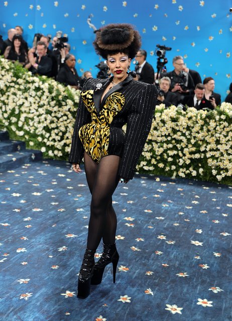 American rapper Doja Cat attends the 2025 Met Gala Celebrating “Superfine: Tailoring Black Style” at Metropolitan Museum of Art on May 05, 2025 in New York City.  (Photo by Dia Dipasupil/Getty Images)