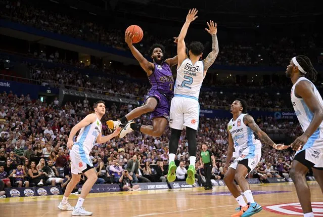 Derrick Walton Jr. of the Kings during Game 5 of the National Basketball League grand final between the Sydney Kings and the New Zealand Breakers at Qudos Bank Arena in Sydney, Australia on March 15, 2023. (Photo by Dean Lewins/AAP)