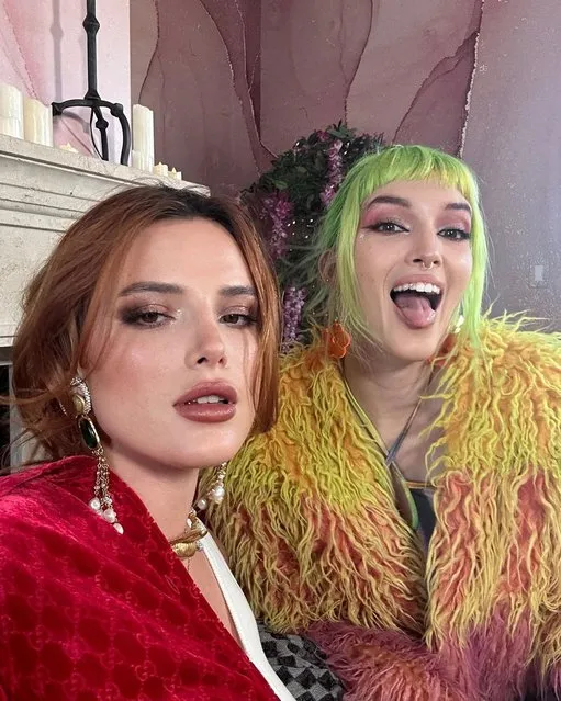 American model and actress Bella Thorne (L) in the second decade of April 2023 promotes her appearance with the Culpo sisters. (Photo by bellathorne/Instagram)