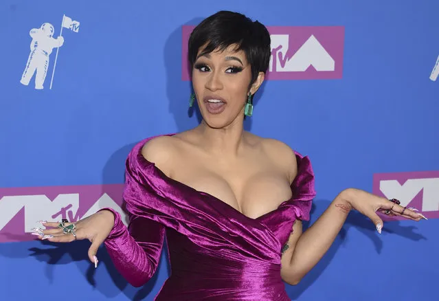 Cardi B arrives at the MTV Video Music Awards at Radio City Music Hall on Monday, August 20, 2018, in New York. (Photo by Evan Agostini/Invision/AP Photo)