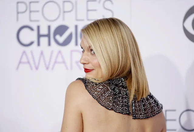 Actress Claire Danes arrives at the People's Choice Awards 2016 in Los Angeles, California January 6, 2016. (Photo by Danny Moloshok/Reuters)