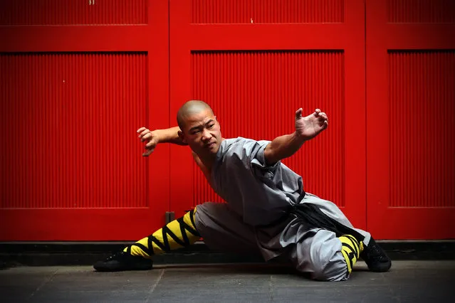 A Shaolin monk poses for a photograph in Chinatown on February 23, 2015 in London, England. (Photo by Carl Court/Getty Images)